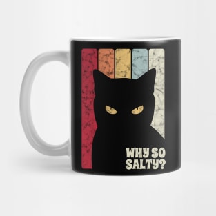 Why So Salty? Retro Cat Silhouette Mug